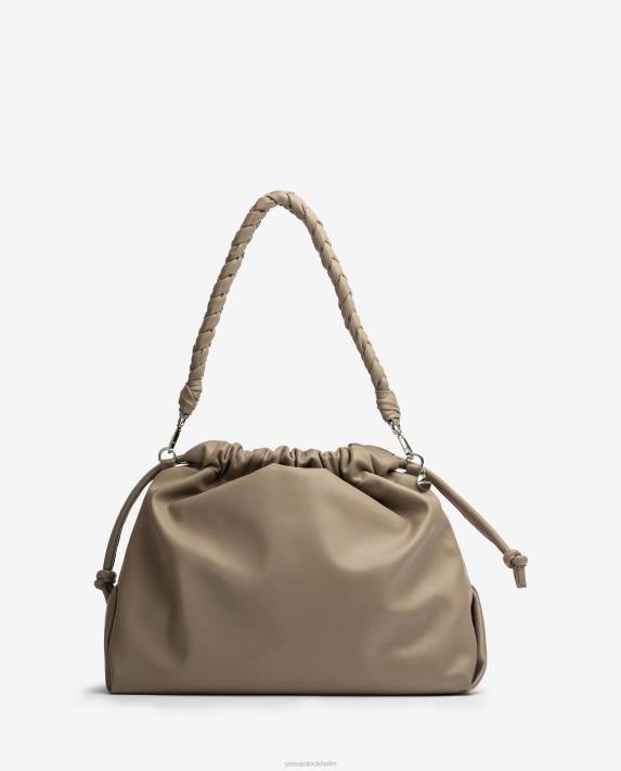 Unisa kvinnor brun stor volang handväska 06DT1131