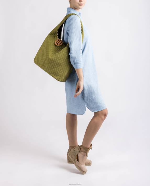 Unisa kvinnor grön quiltad fluorescerande handväska 06DT1141