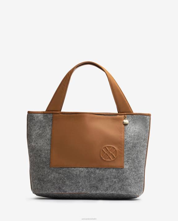 Unisa kvinnor grå shopperväska gjord av återvunnet tyg 06DT1138