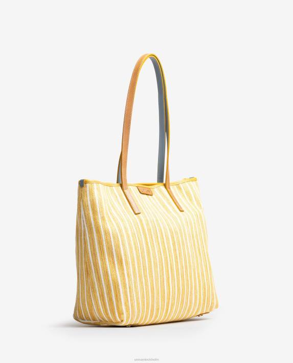 Unisa kvinnor gul shoppingväska gjord med jarapa 06DT1116