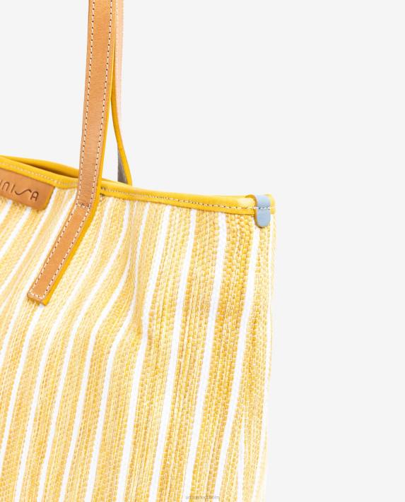 Unisa kvinnor gul shoppingväska gjord med jarapa 06DT1116