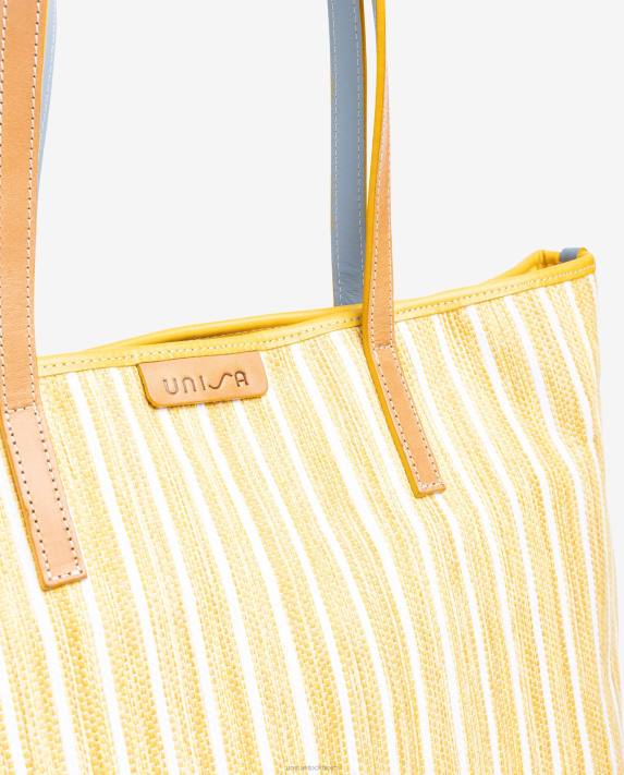 Unisa kvinnor gul shoppingväska gjord med jarapa 06DT1116