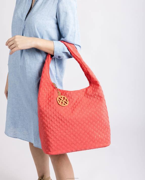 Unisa kvinnor röd quiltad fluorescerande handväska 06DT1140