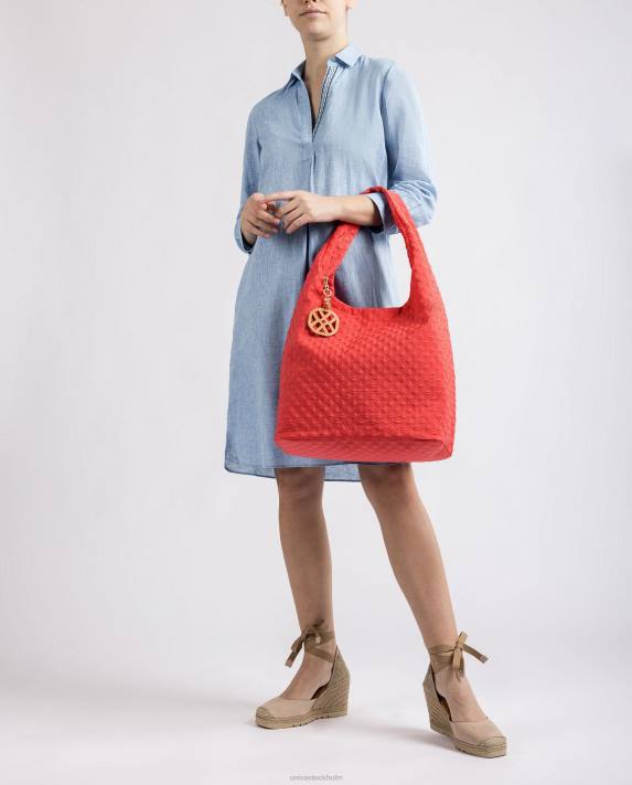 Unisa kvinnor röd quiltad fluorescerande handväska 06DT1140