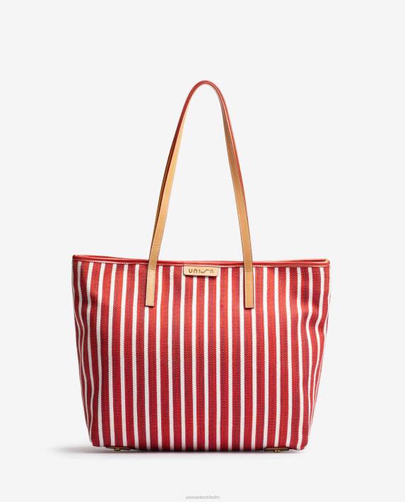 Unisa kvinnor röd shoppingväska gjord med jarapa 06DT1115