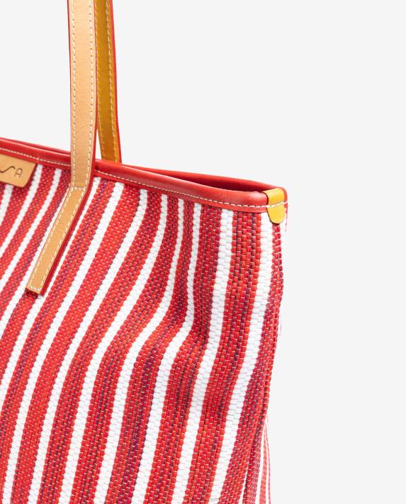 Unisa kvinnor röd shoppingväska gjord med jarapa 06DT1115