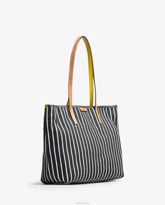 Unisa kvinnor svart shoppingväska gjord med jarapa 06DT1112