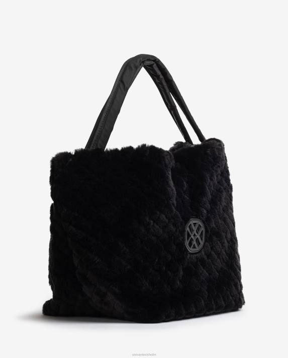 Unisa kvinnor svart stor mjuk tygväska 06DT1135