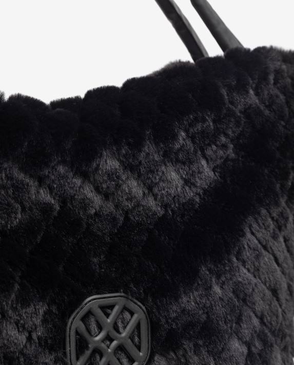 Unisa kvinnor svart stor mjuk tygväska 06DT1135