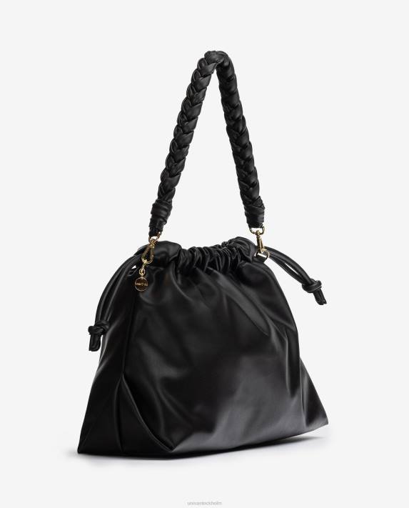 Unisa kvinnor svart stor volang handväska 06DT1129