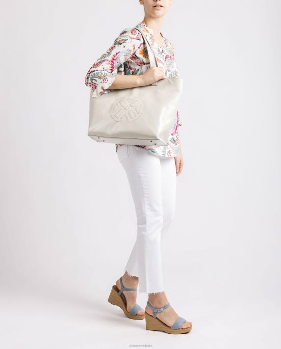 Unisa kvinnor vit handväska med ett monogram sytt på 06DT1148