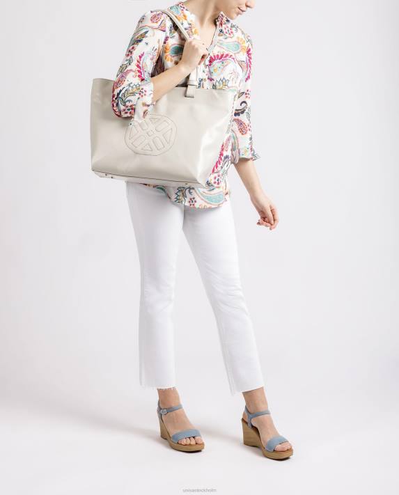 Unisa kvinnor vit handväska med ett monogram sytt på 06DT1148