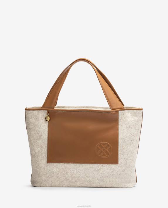 Unisa kvinnor vit shopperväska gjord av återvunnet tyg 06DT1139