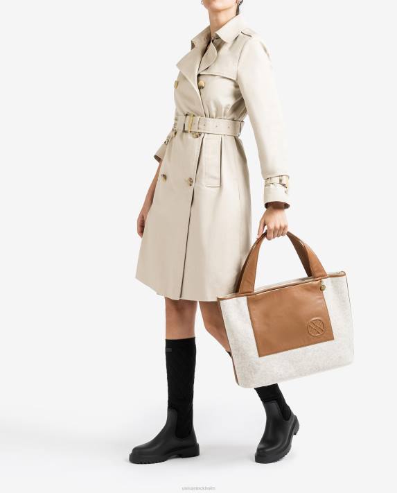 Unisa kvinnor vit shopperväska gjord av återvunnet tyg 06DT1139