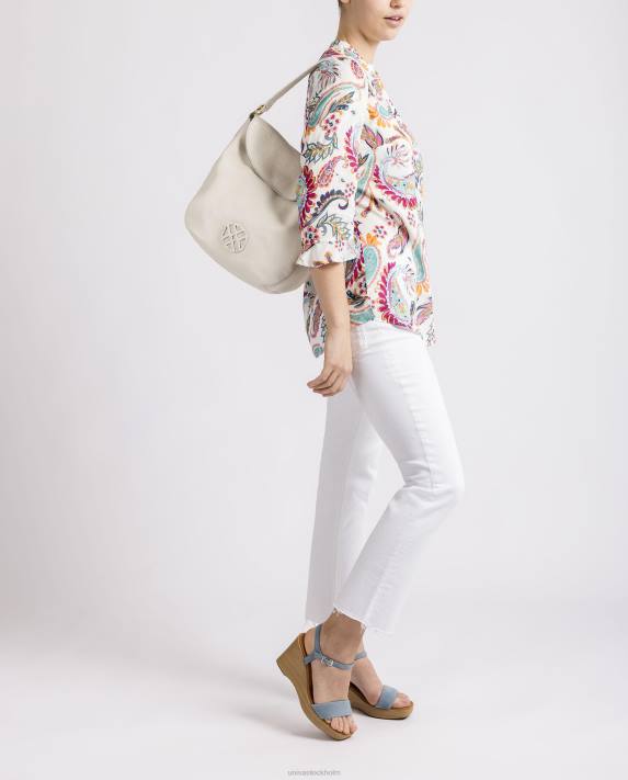 Unisa kvinnor vit stor handväska med monogram 06DT1144