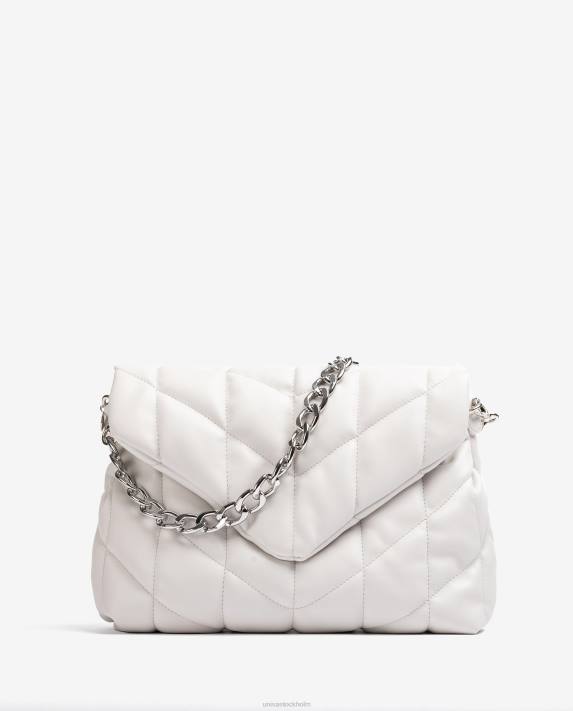 Unisa kvinnor vit stor, svart vadderad väska 06DT1123