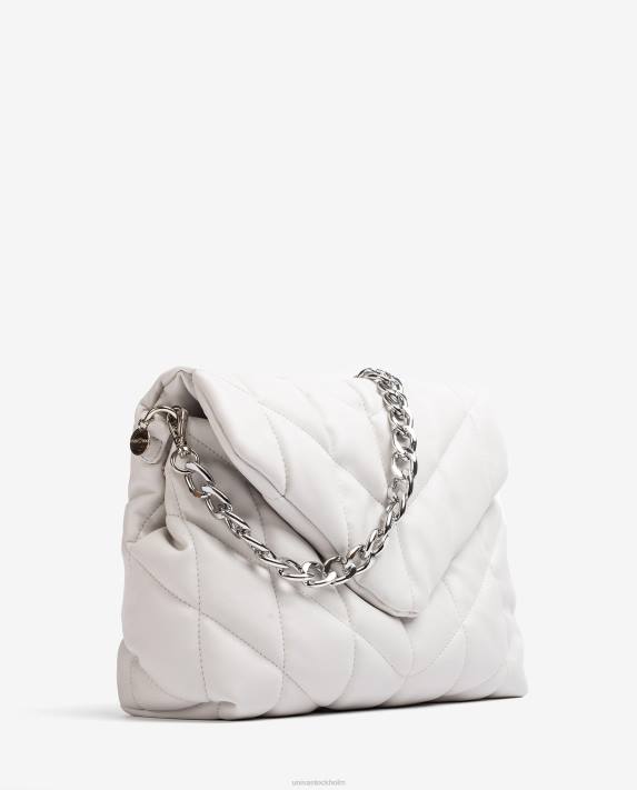 Unisa kvinnor vit stor, svart vadderad väska 06DT1123