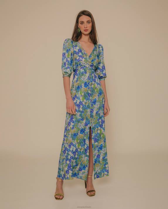 Unisa kvinnor blå flödande midiklänning 06DT1248