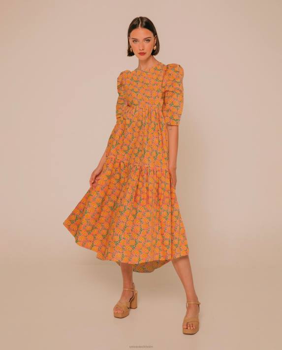 Unisa kvinnor gul klänning med en asymmetrisk kjol 06DT1253