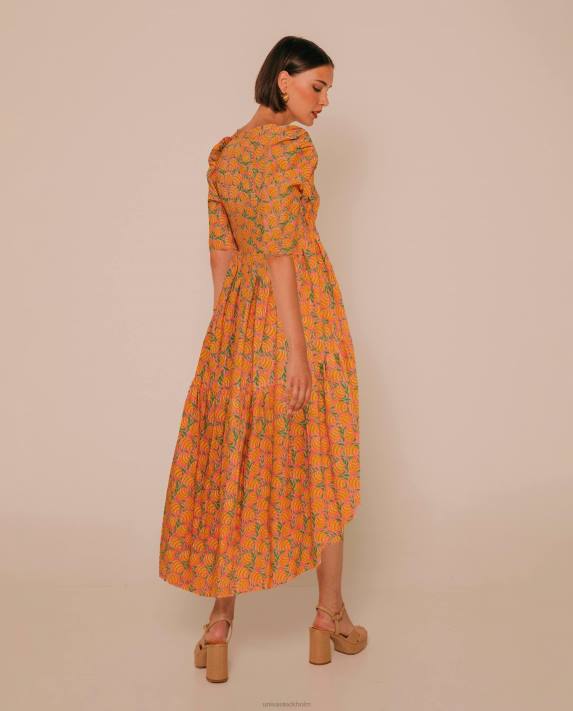 Unisa kvinnor gul klänning med en asymmetrisk kjol 06DT1253