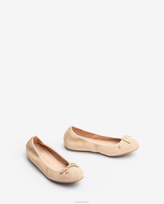 Unisa kvinnor beige ballerinasko med rund tå 06DT637