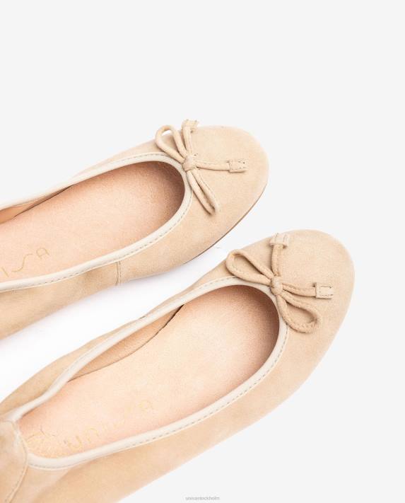 Unisa kvinnor beige ballerinasko med rund tå 06DT637