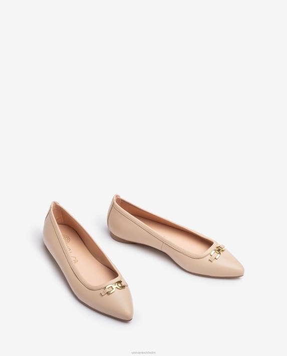 Unisa kvinnor beige ballerinasko med spetsig tå 06DT632