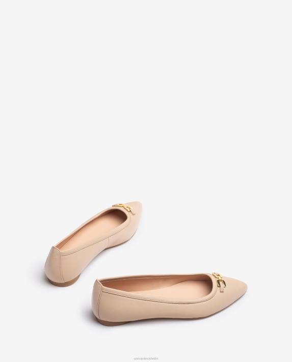 Unisa kvinnor beige ballerinasko med spetsig tå 06DT632