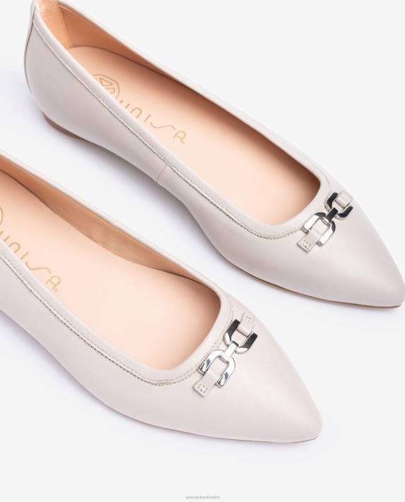 Unisa kvinnor beige ballerinasko med spetsig tå 06DT634