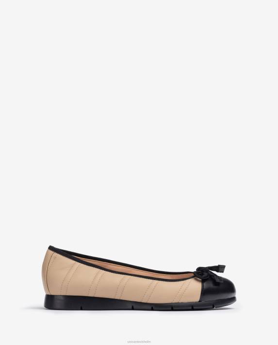 Unisa kvinnor beige quiltad ballerinasko 06DT1264