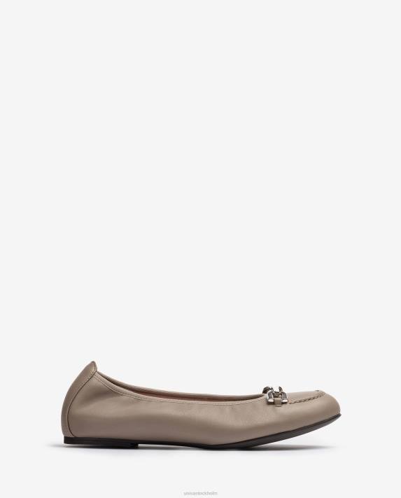 Unisa kvinnor brun ballerinasko med klädsel 06DT1268