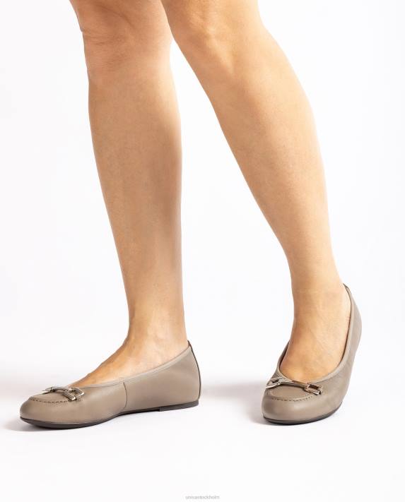 Unisa kvinnor brun ballerinasko med klädsel 06DT1268