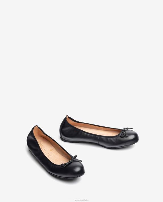 Unisa kvinnor svart ballerinasko med rund tå 06DT641
