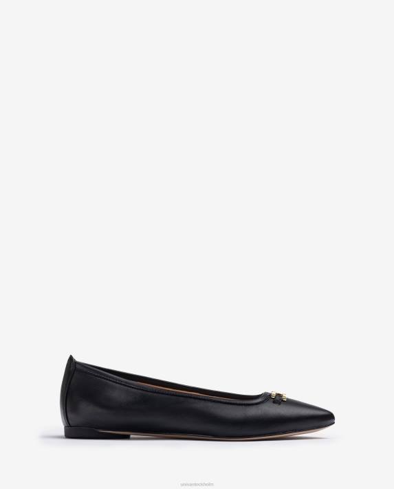 Unisa kvinnor svart ballerinasko med spetsig tå 06DT639