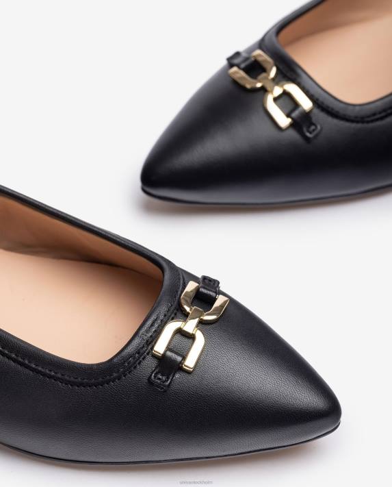 Unisa kvinnor svart ballerinasko med spetsig tå 06DT639