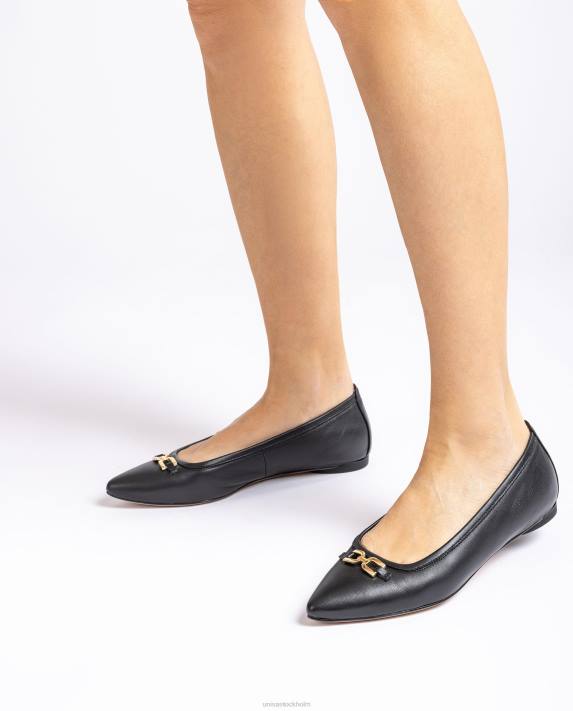 Unisa kvinnor svart ballerinasko med spetsig tå 06DT639