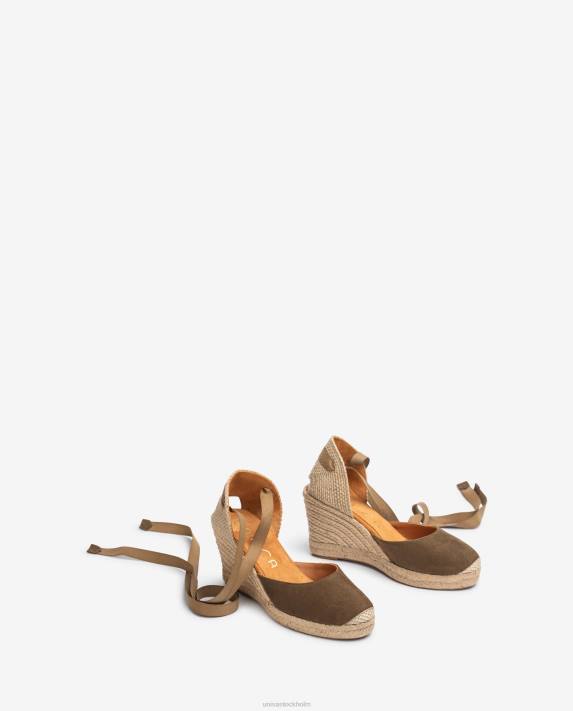 Unisa barn grön espadrillor i mocka 06DT798