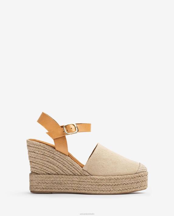 Unisa kvinnor beige espadrille tillverkad i ecolino 06DT755