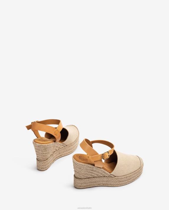 Unisa kvinnor beige espadrille tillverkad i ecolino 06DT755