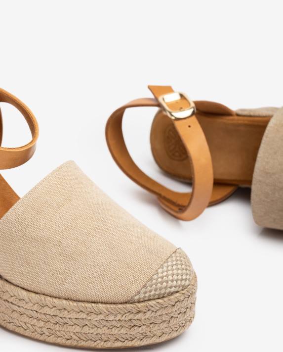 Unisa kvinnor beige espadrille tillverkad i ecolino 06DT755