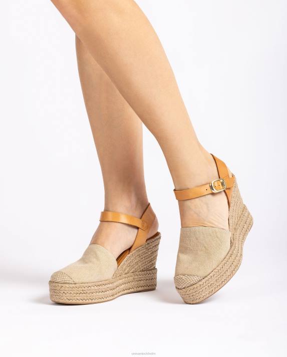 Unisa kvinnor beige espadrille tillverkad i ecolino 06DT755