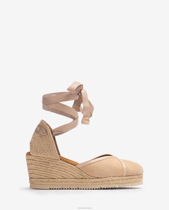 Unisa kvinnor beige kontrasterande d\'orsay ankelrem espadrille 06DT707