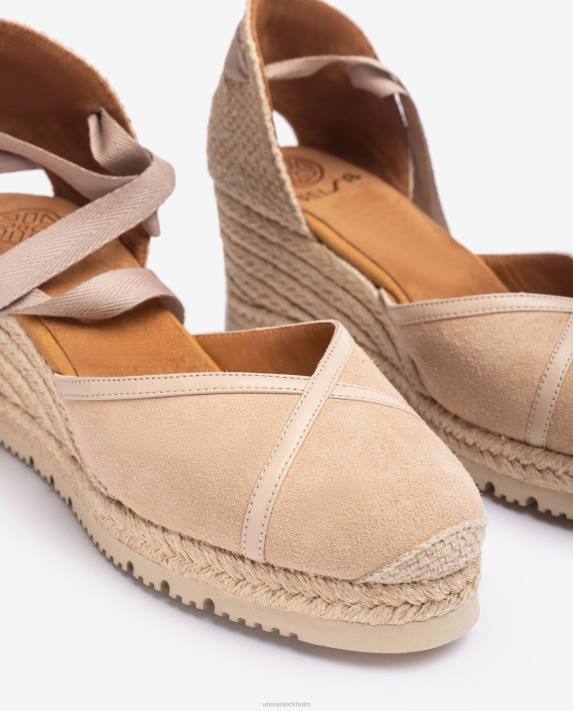 Unisa kvinnor beige kontrasterande d\'orsay ankelrem espadrille 06DT707