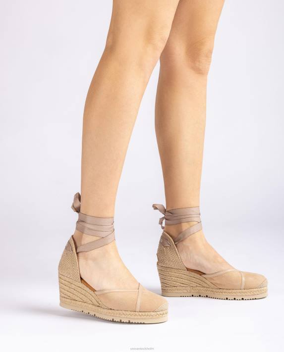 Unisa kvinnor beige kontrasterande d\'orsay ankelrem espadrille 06DT707