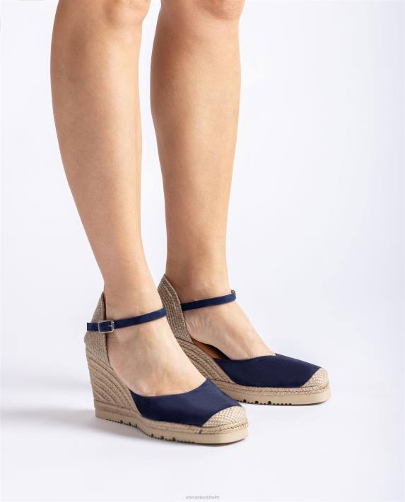 Unisa kvinnor blå espadrill i mocka med gummisula 06DT790