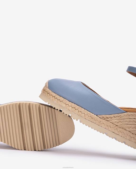 Unisa kvinnor blå espadrille i läder d\'orsay fotledsrem 06DT737