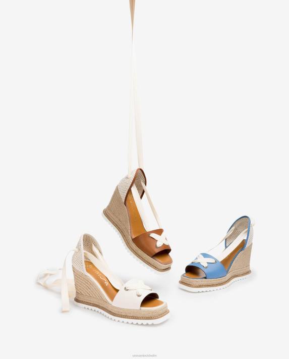 Unisa kvinnor blå espadrille knuten vid ankeln 06DT694