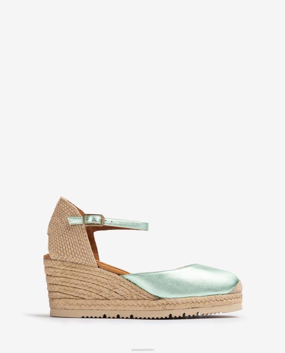 Unisa kvinnor blå espadrille med metallic effekt d'orsay ankelrem 06DT712