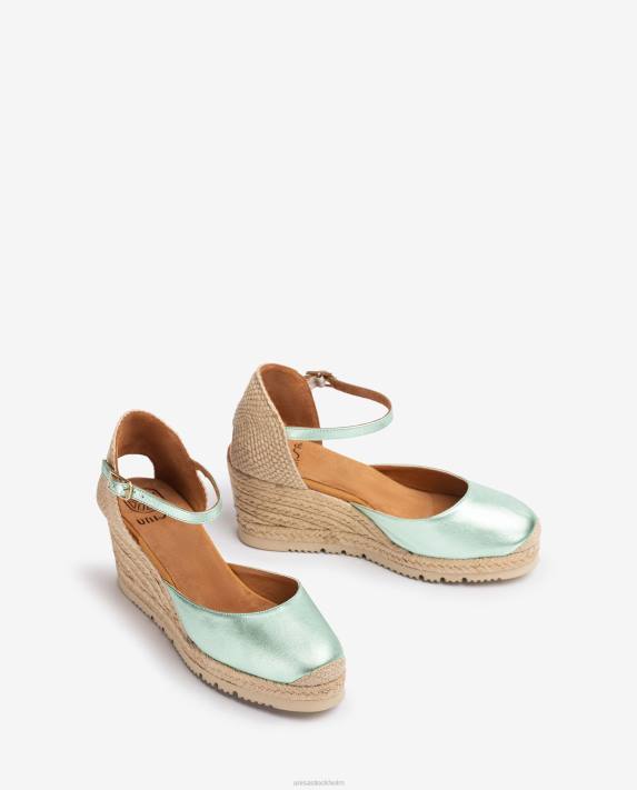 Unisa kvinnor blå espadrille med metallic effekt d\'orsay ankelrem 06DT712