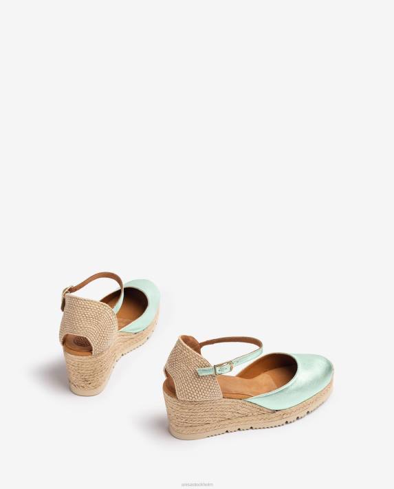 Unisa kvinnor blå espadrille med metallic effekt d\'orsay ankelrem 06DT712
